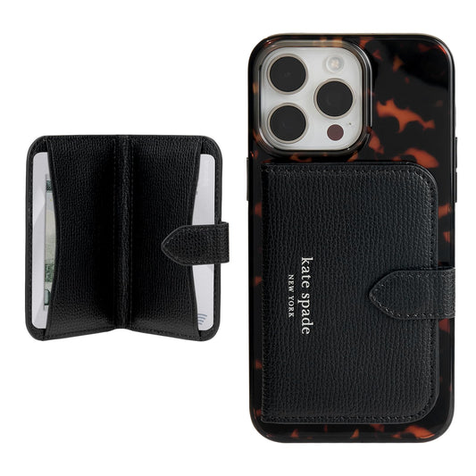 Kate Spade New York Morgan Magnetic Phone Wallet/Card Holder - Compatible with Magsafe Phones and Cases - Midnight Black