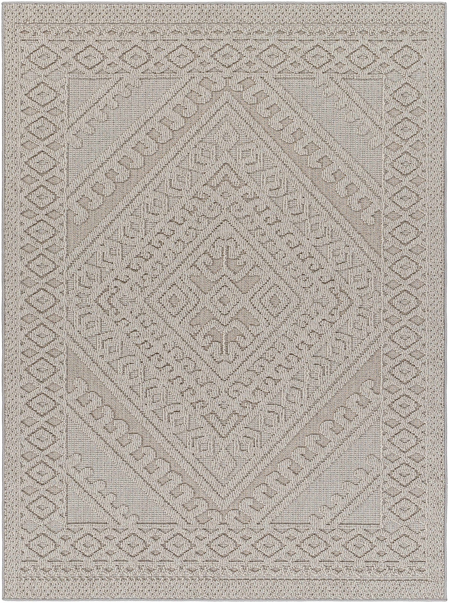 Hibah Natural Gray Outdoor Area Rug - Clearance