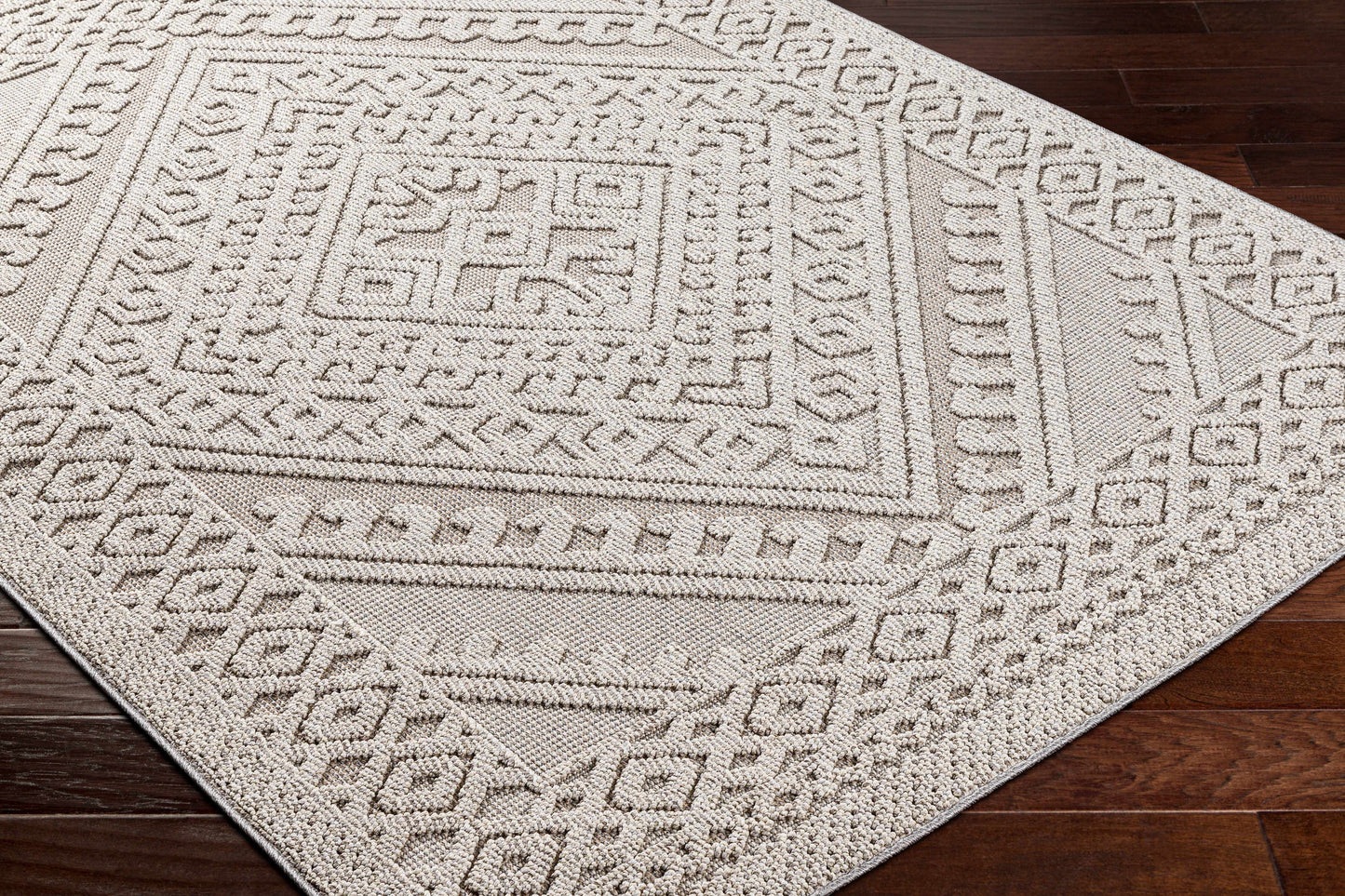 Hibah Natural Gray Outdoor Area Rug - Clearance