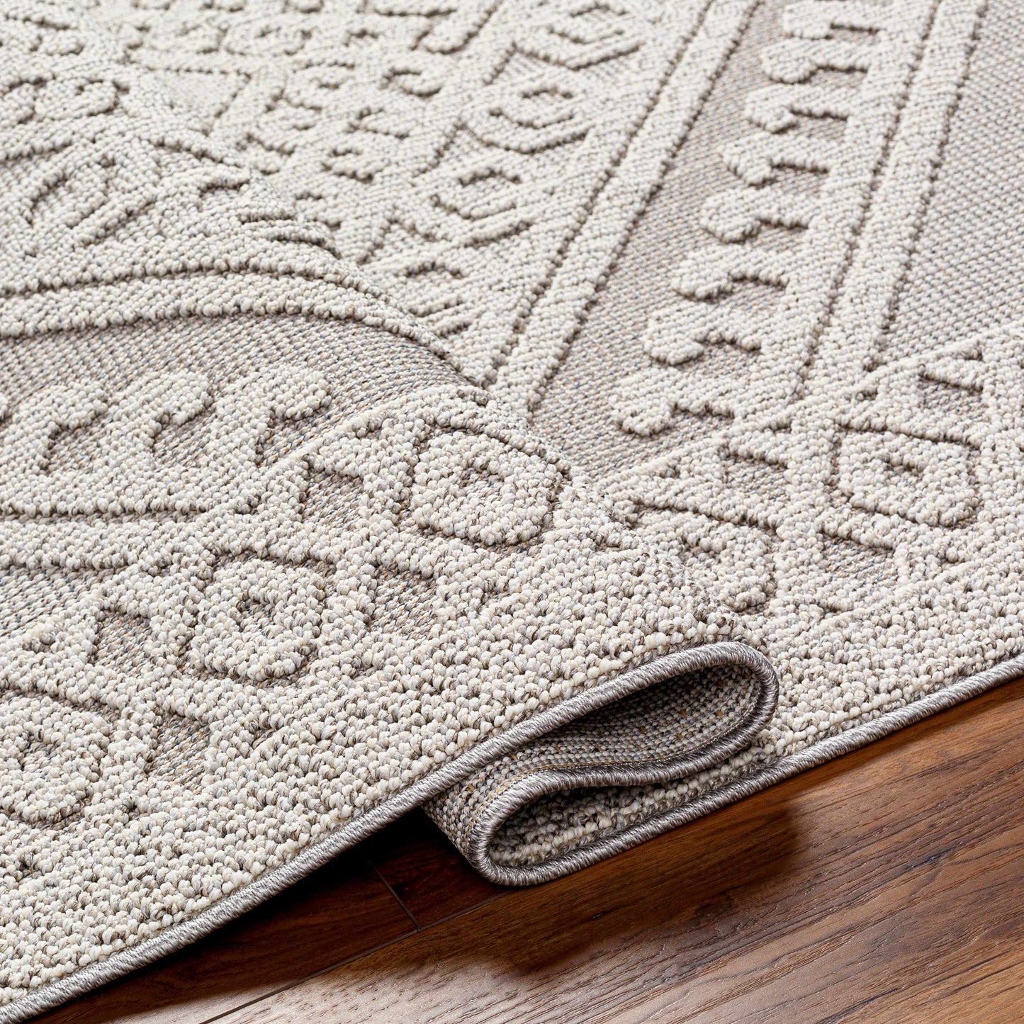 Hibah Natural Gray Outdoor Area Rug - Clearance