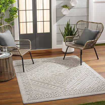 Hibah Natural Gray Outdoor Area Rug - Clearance