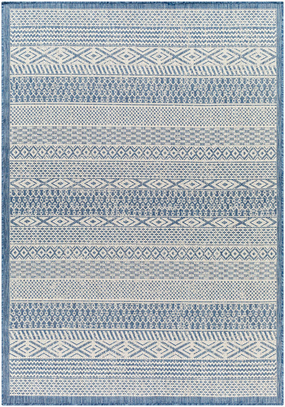 Humla Blue Aztec Outdoor Area Rug - Clearance