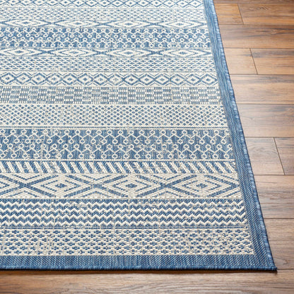 Humla Blue Aztec Outdoor Area Rug - Clearance