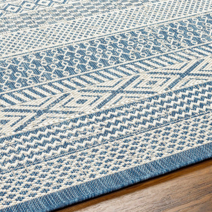 Humla Blue Aztec Outdoor Area Rug - Clearance