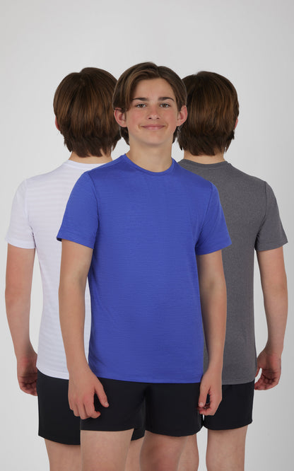 Boys 3 PK Mesh Performance Tee
