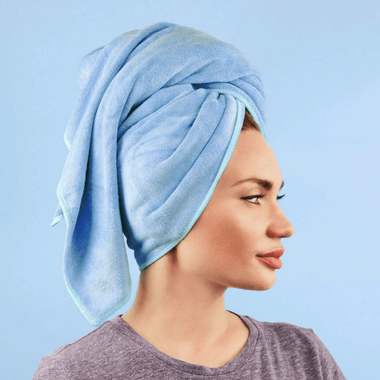 Microfiber Hair Towel Blue