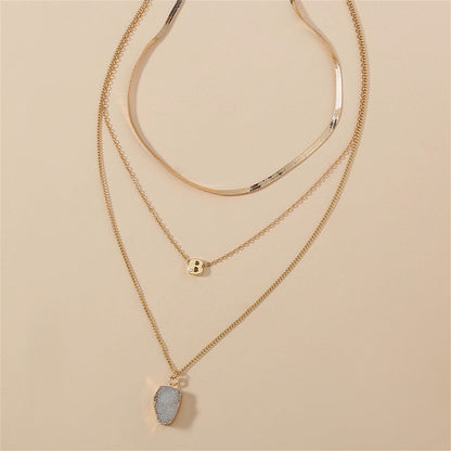 Crystal & Cubic Zirconia Layered Pendant Necklace Set