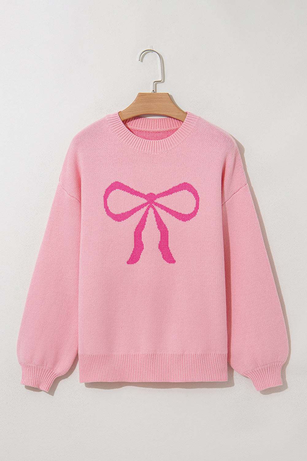 Ava Graphic Drop Shoulder Sweater - Pink / M - 8/10