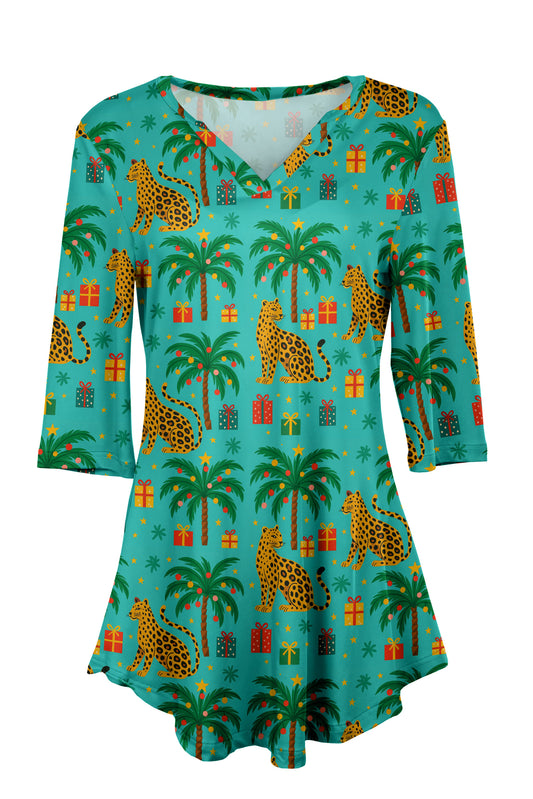 Blue & Yellow Palm Tree Holiday Print-