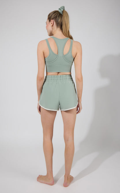 Seamless  Double Layer Bra & Running Short w Scrunchie