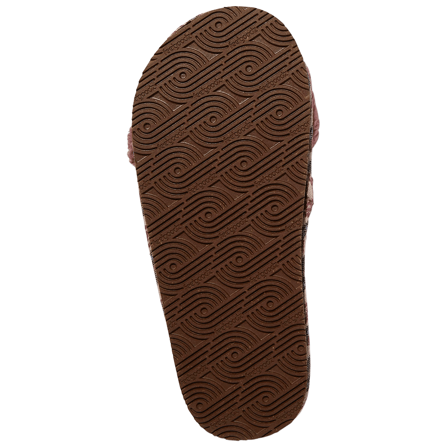 Feelgoodz Womens Equinox Sherpa Double Strap Slipper (Mulberry, Medium)