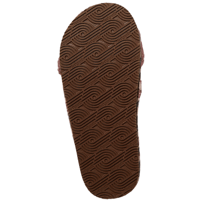 Feelgoodz Womens Equinox Sherpa Double Strap Slipper (Mulberry, Medium)