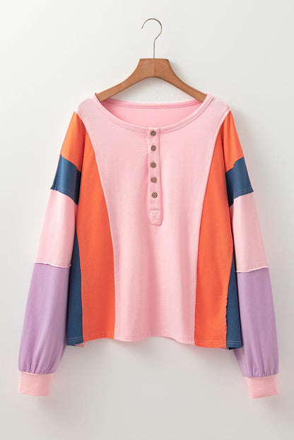 Threaded Pear Parker Sleeve Henley top Long Sleeve Top