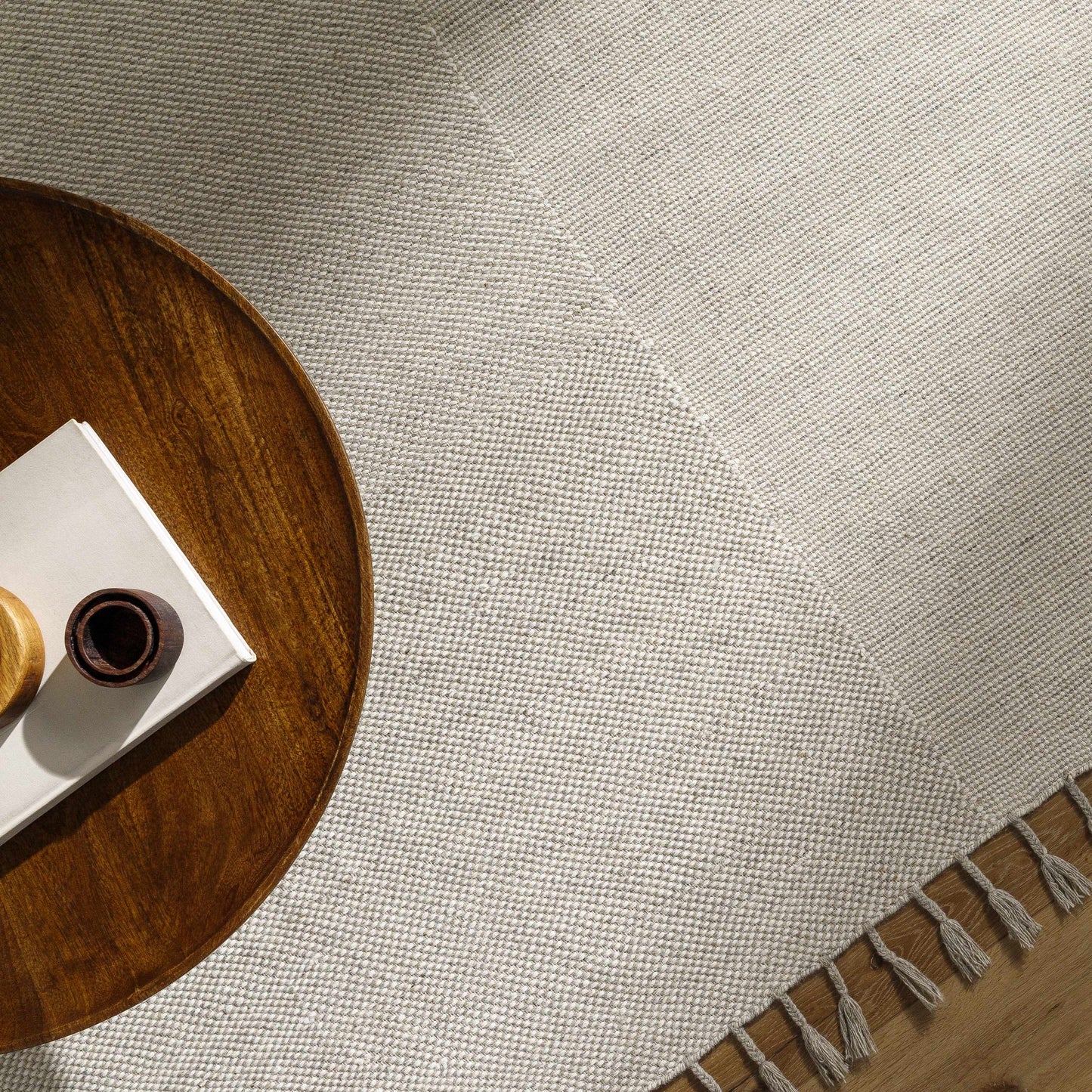 Abhay Cream Wool Area Rug - Clearance