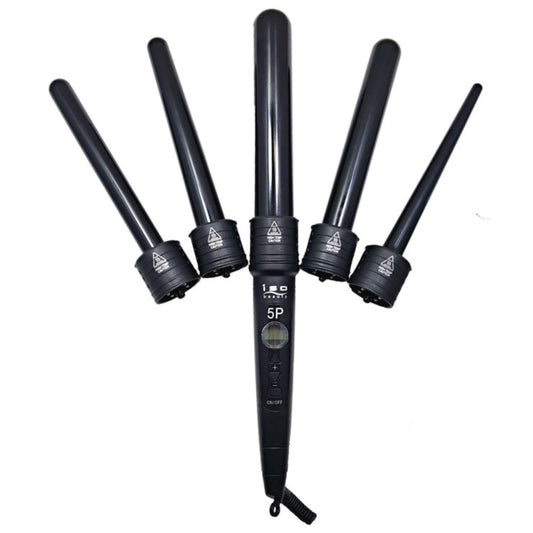 ISO Beauty The 5P 5-in-1 Digital Pro Interchangeable Ceramic Curling Wand Set