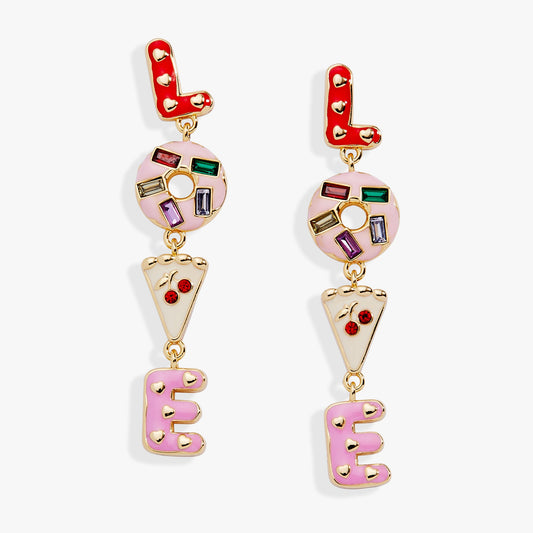 Sweet Shop 'Love' Linear Drop Statement Earrings