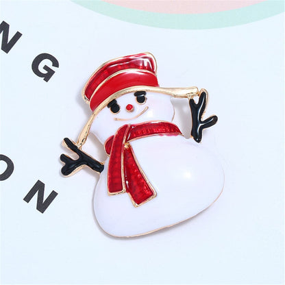 Red & Goldtone Snowman Brooch