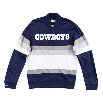 Mitchell & Ness Men's NFL Front Stripe Full Zip Sweater Dallas Cowboys