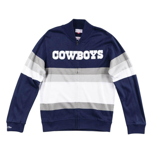 Mitchell & Ness Men's NFL Front Stripe Full Zip Sweater Dallas Cowboys