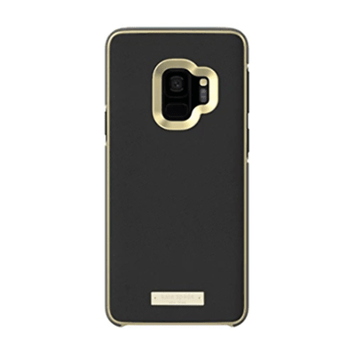 Kate Spade New York Wrap Case for Samsung Galaxy S9 - Black Saffiano Black / Gold Logo Plate