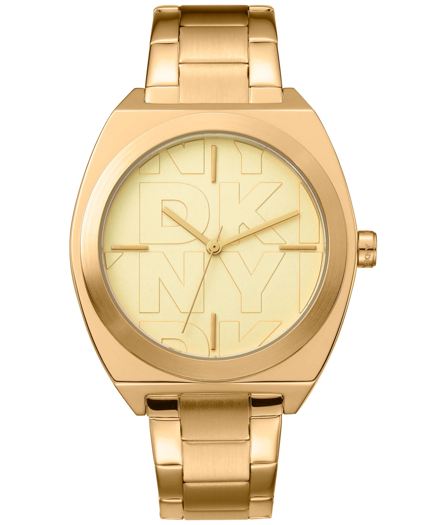 Dkny Women Watch, Gold Color Case, Champagne Dial, Gold Color Metal Bracelet, 3 Hands, 5 Atm-3
