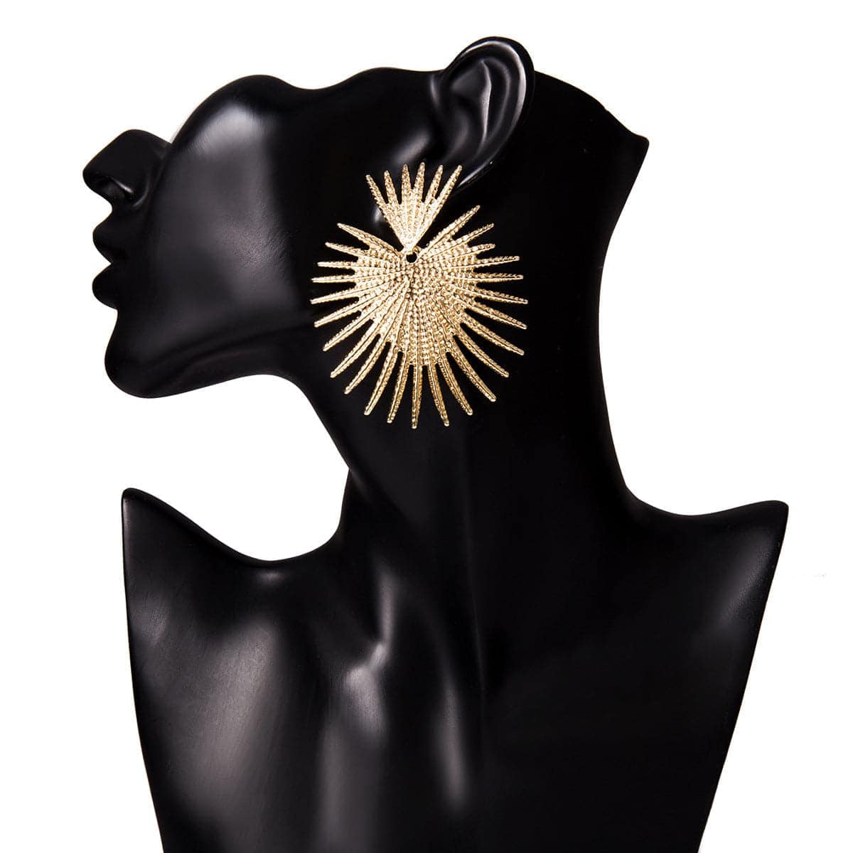 Goldtone Spikey Heart Dangle Earrings