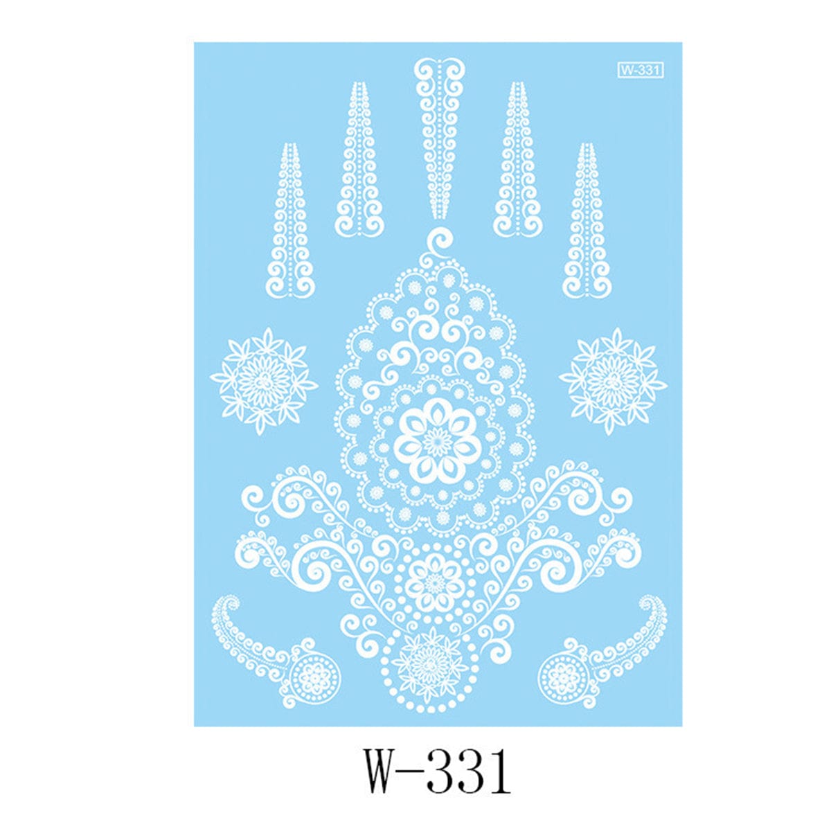 White Lace Flower Temporary Tattoo Set - 5 Pcs