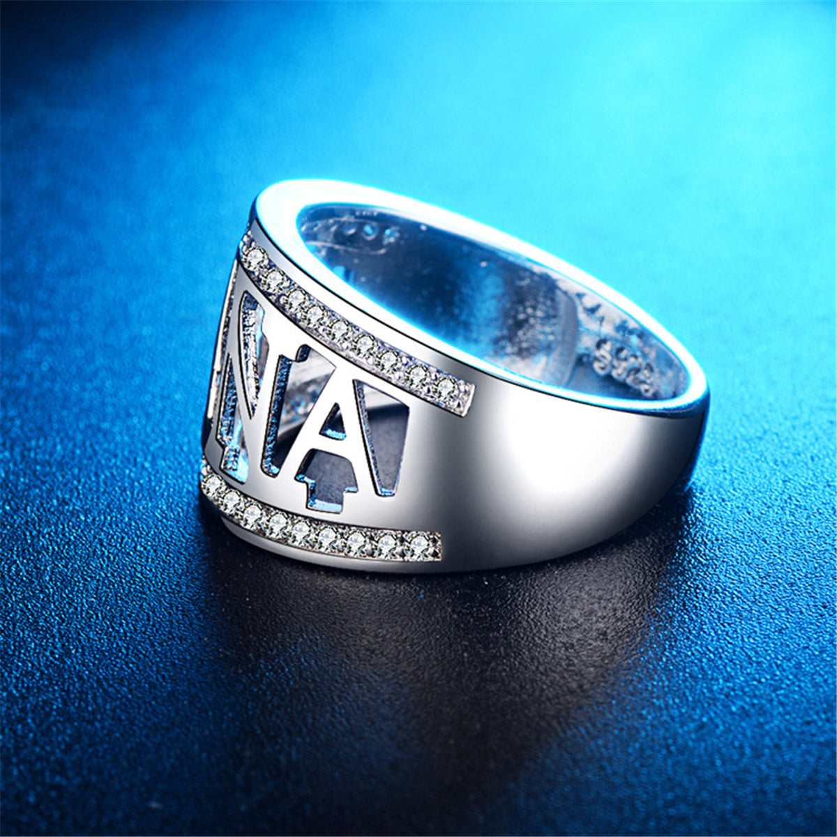 Cubic Zirconia & Silvertone 'Nana' Ring-2