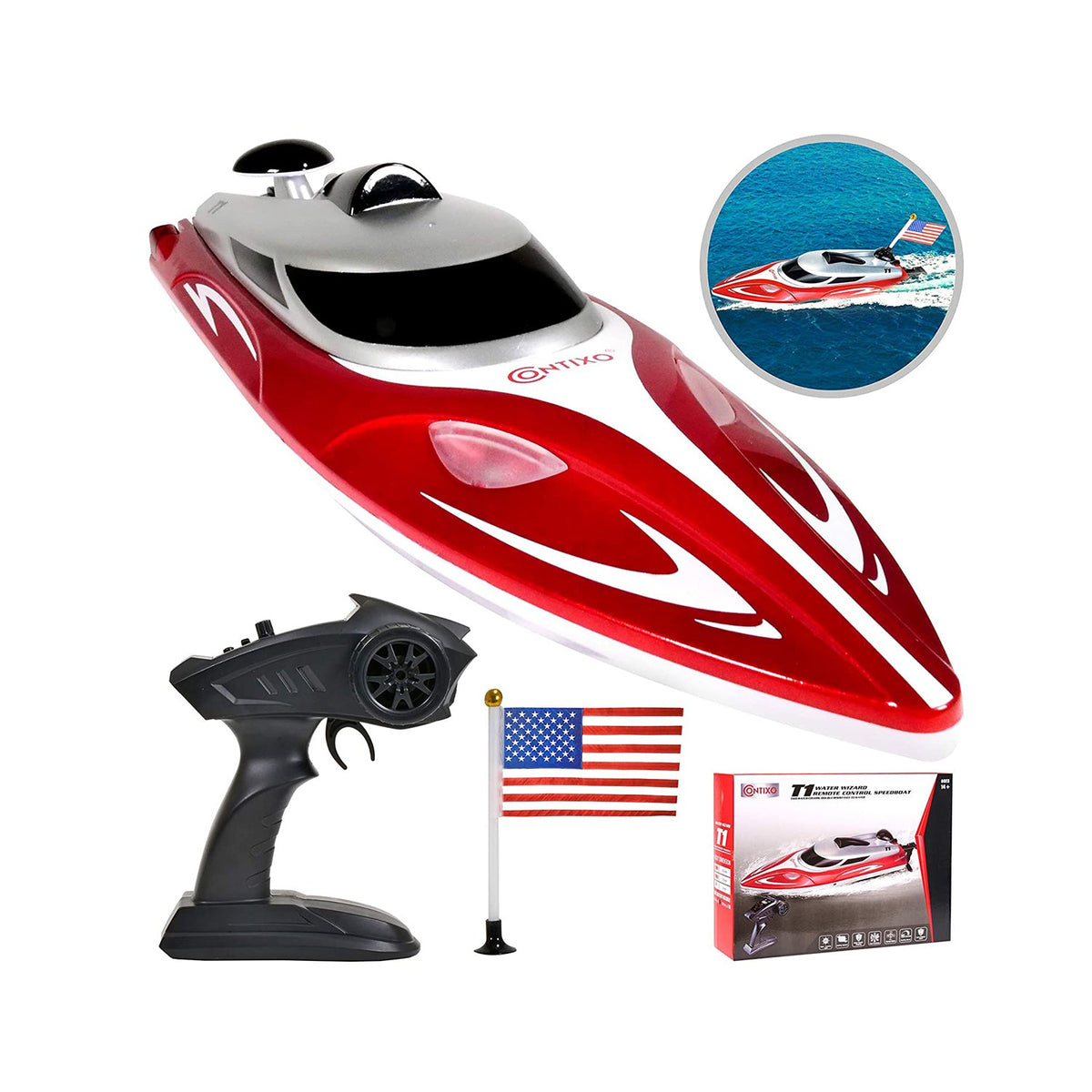 Contixo T1 Water Wizard RC Remote Control Speed Boat