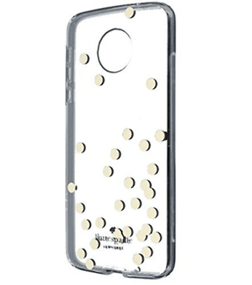 Kate Spade New York Flexible Hardshell for Moto Z Droid - Confetti Dot Gold Foil / Clear