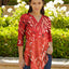 Light Red and Dark Red Leaf Print