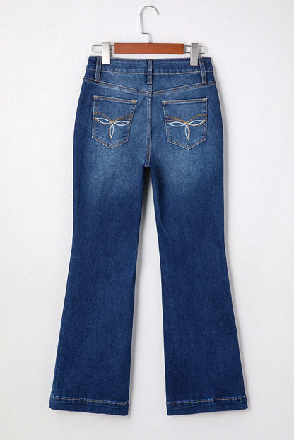 Threaded Pear Samantha Western Stitch Patched Pocket Bootcut Jeans