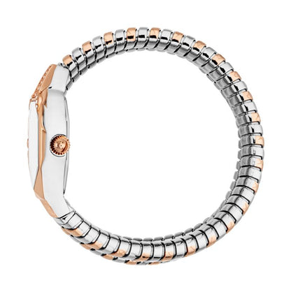 Just CAVALLI Women Watch, Two Tone Silver & Rose Gold Color Case, Silver Dial, Two Tone Silver & Rose Gold Color Metal Bracelet, 2 Hands, 3 Atm-1