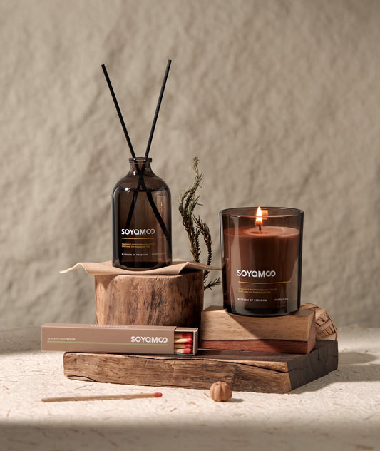 SOYAMOO Zen Wood & Tea Earth Collection Brown Glass 4-Piece Set