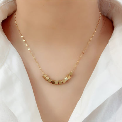 Goldtone Cube Necklace