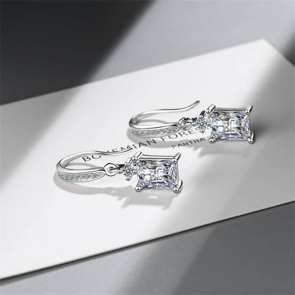 Crystal & Cubic Zirconia Emerald-Cut Hook Drop Earrings