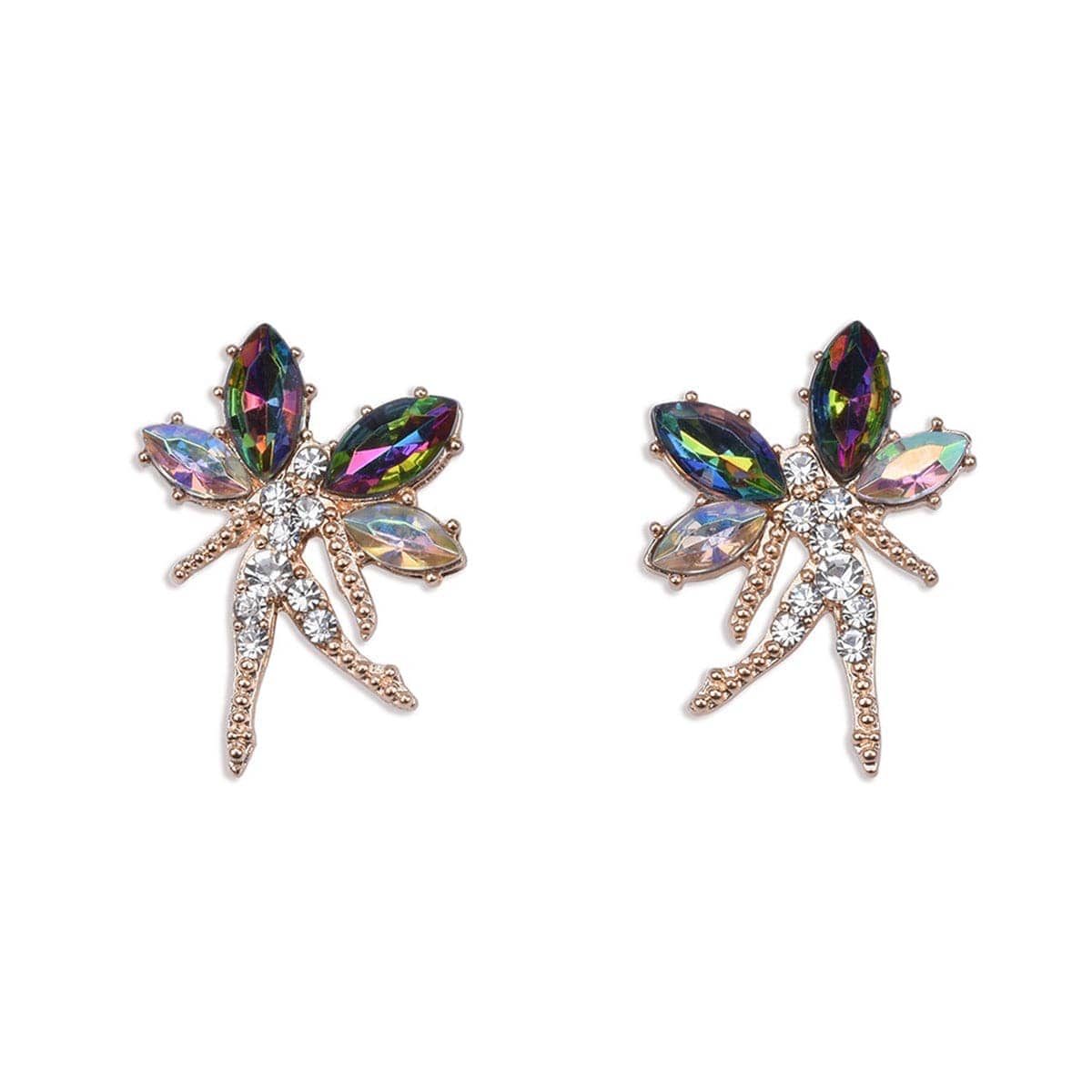 Purple Crystal & Cubic Zirconia Fairy Stud Earrings