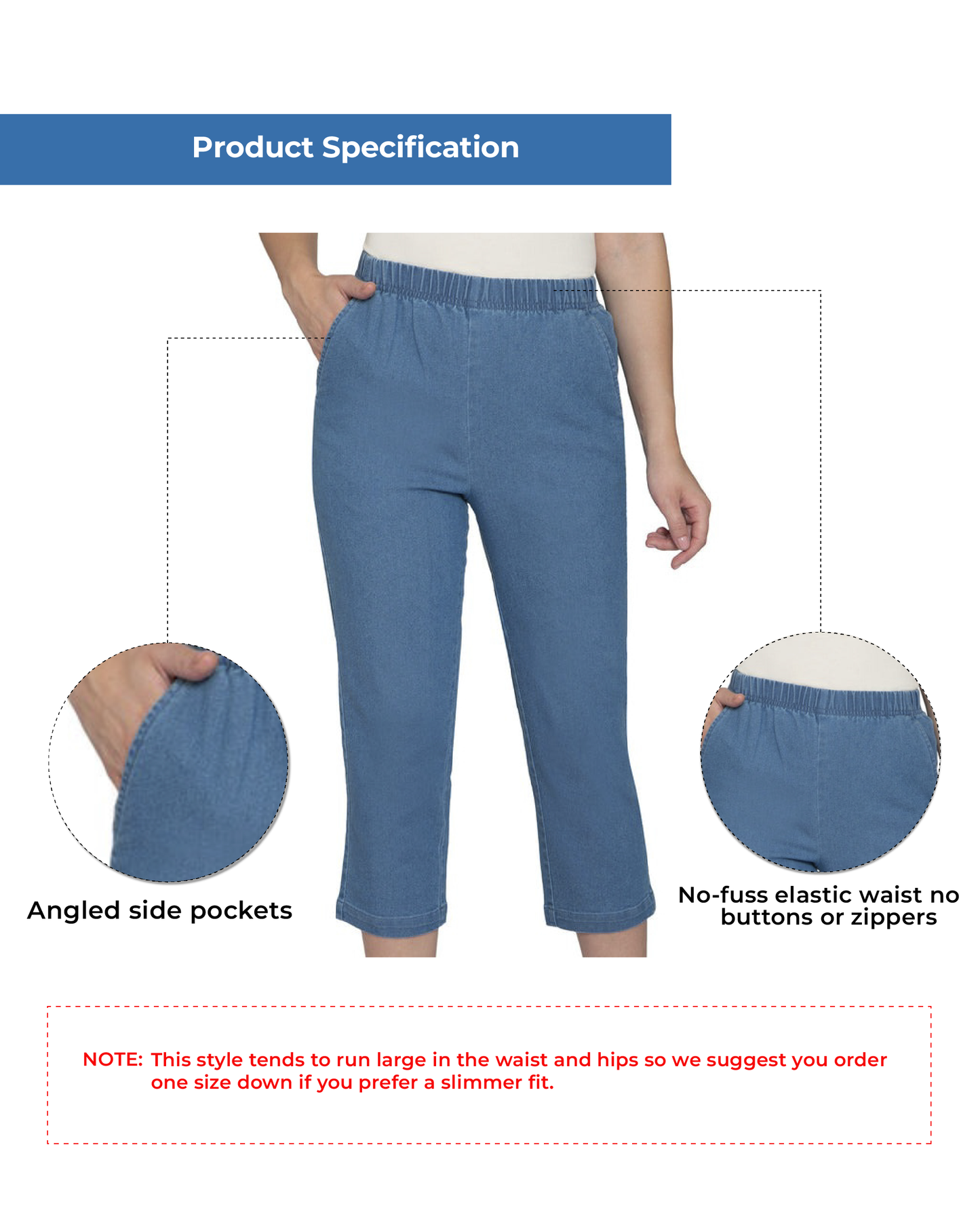 Women's Stretch Denim Capris– Lightweight Stretch