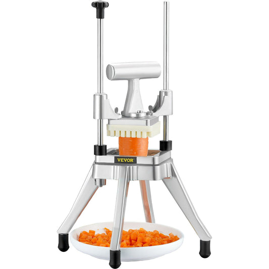 VEVOR Commercial Vegetable Fruit Chopper 1/4" Blade Heavy Duty Professional Food Dicer Kattex French Fry Cutter Onion Slicer Stainless Steel for Tomato Peppers Potato Mushroom - Silver 2