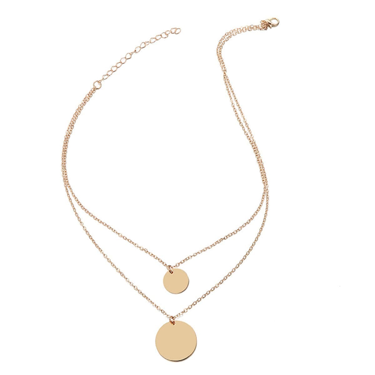Goldtone Layered Disk Pendant Necklace