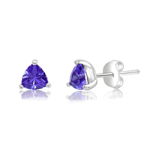 Sterling Silver Created Tanzanite Earrings