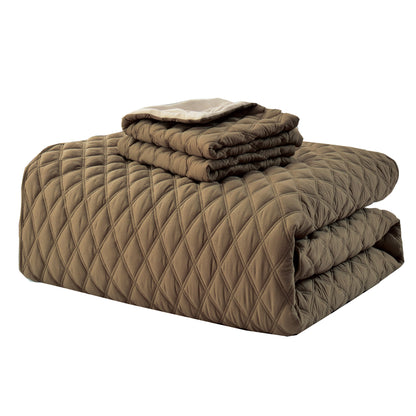 Elegant Comfort 3-Piece Diamond Quilted Reversible Bedspread Coverlet Set