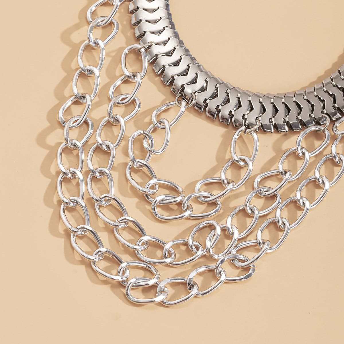 Silvertone Snake Chain Layered-Tassel Anklet