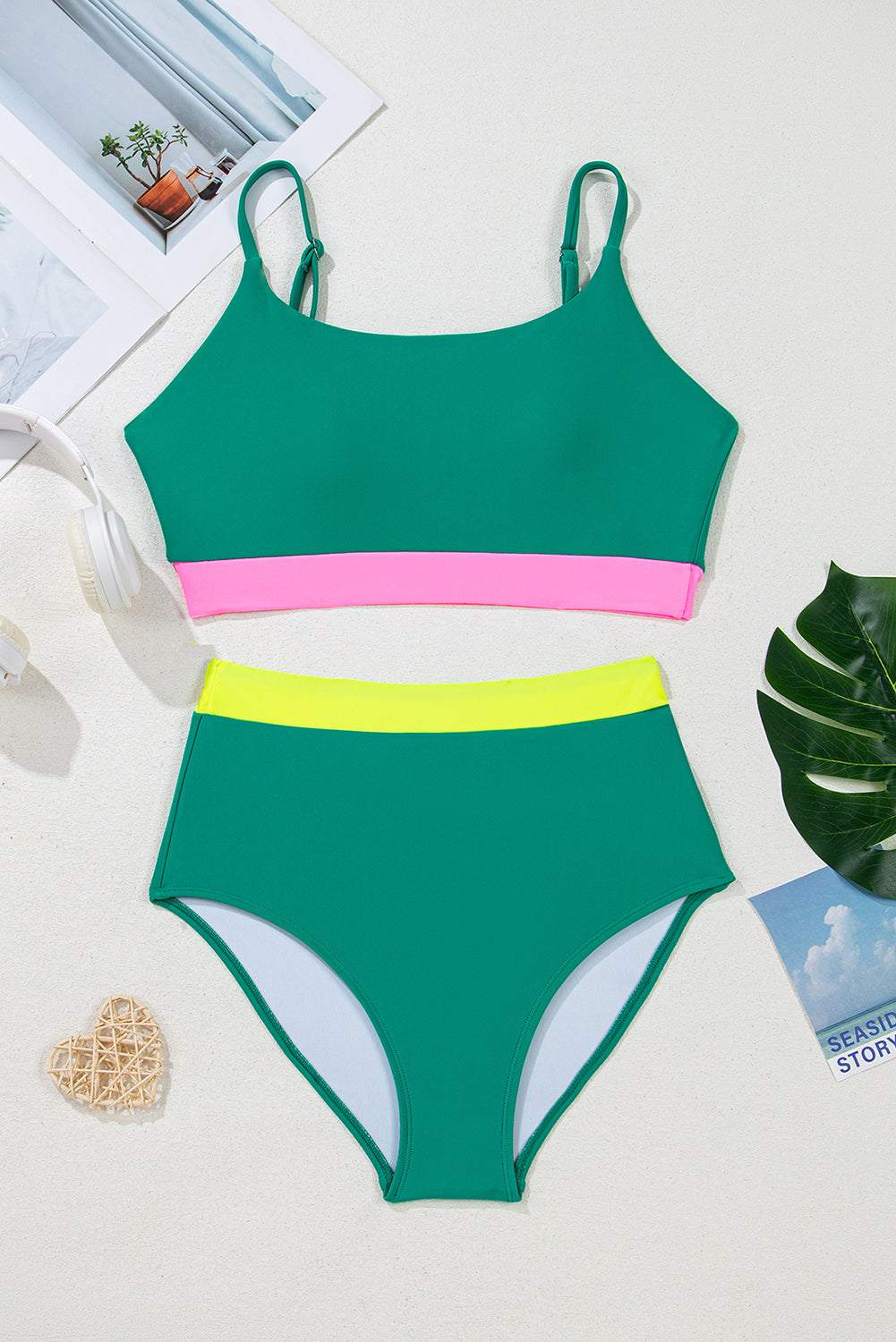 Cora Patchwork High Waisted Bikini