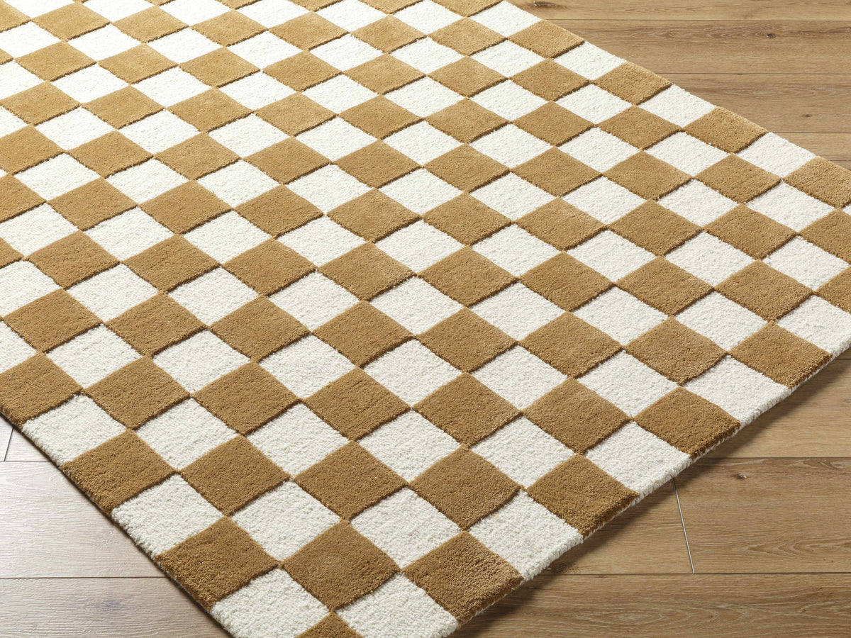 Timin Camel Checkered Area Rug - Clearance