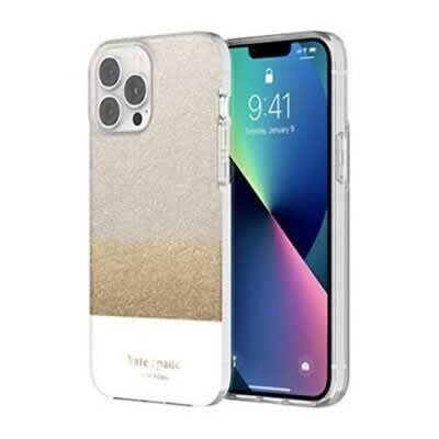 Kate Spade New York Protective Hardshell Case for Iphone 13 Pro - Glitter Block White