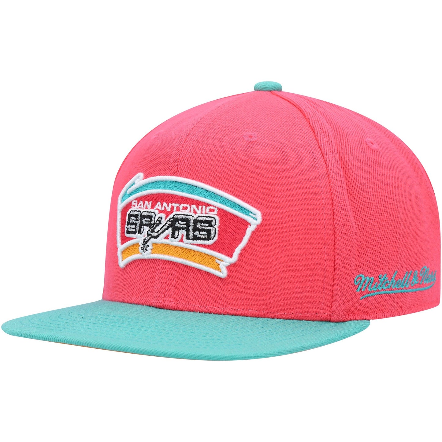 Mitchell & Ness Men's NBA San Antonio Spurs Team Side Fitted Fitted Caps