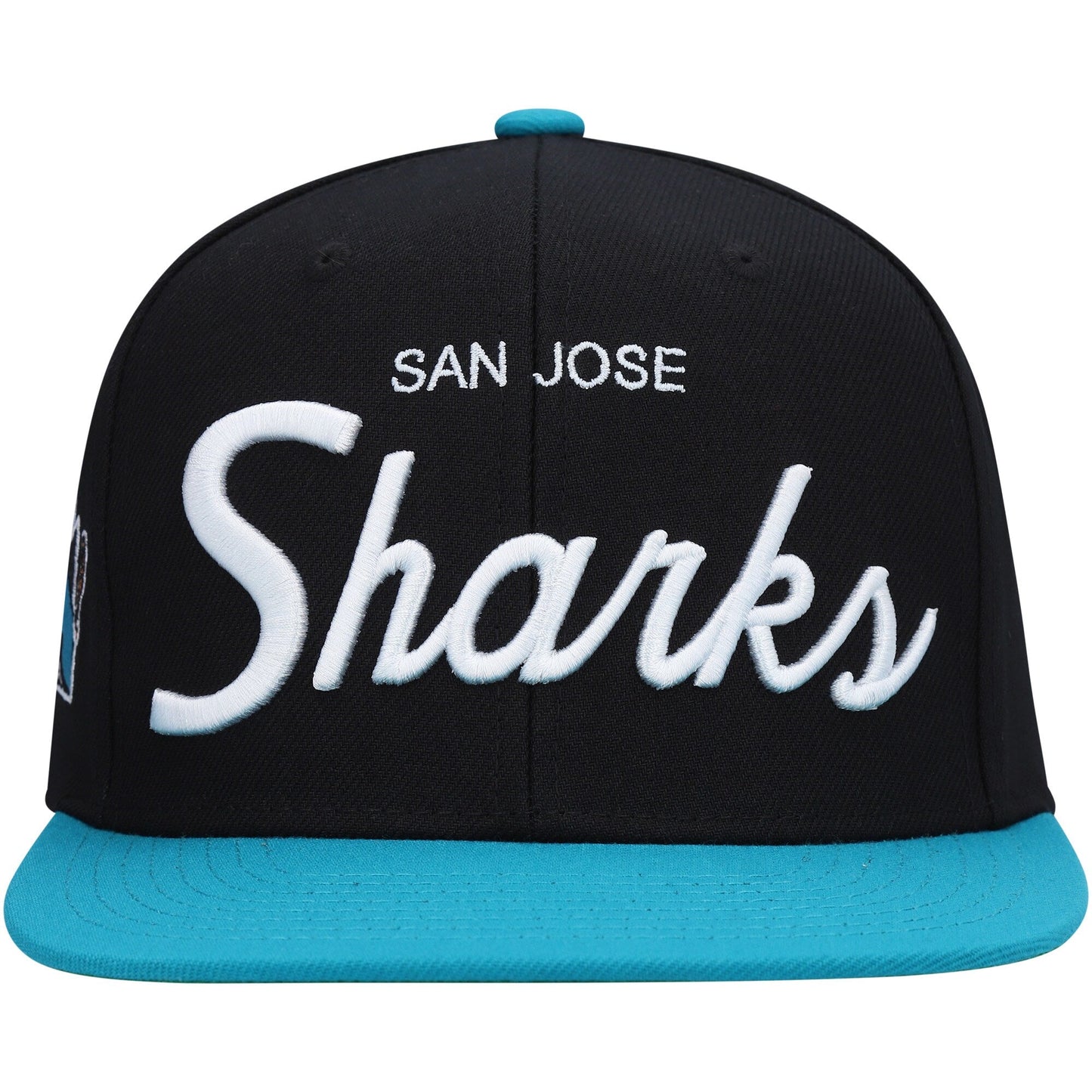 Men's Mitchell & Ness Nhl Vintage Script Snapback Sharks - Black