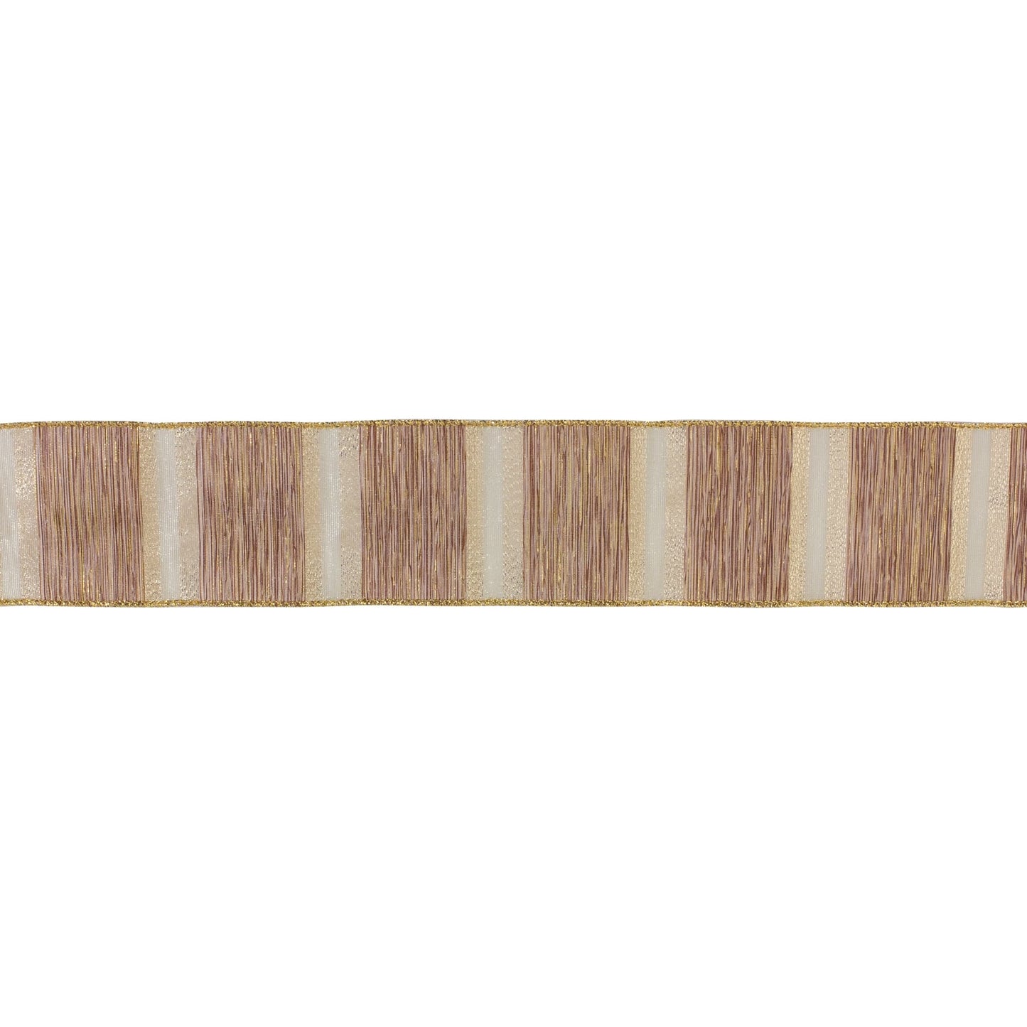 Melrose International Beige Striped Ribbon (Set of 3)