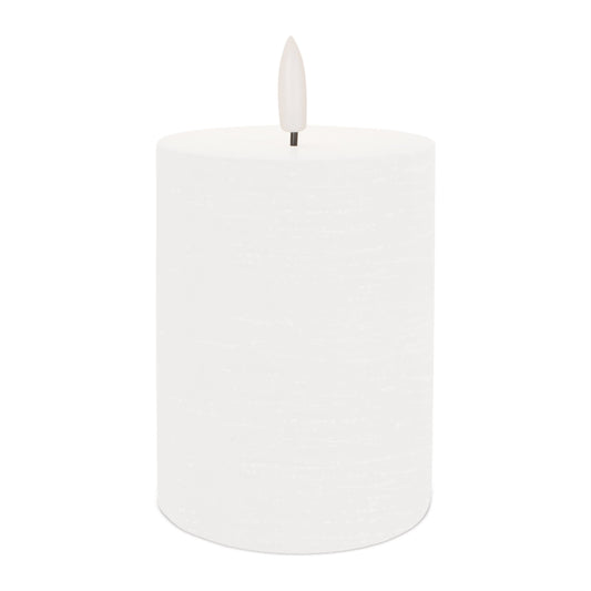 Melrose International FIA Wick White Pillar Candle (Set of 2)